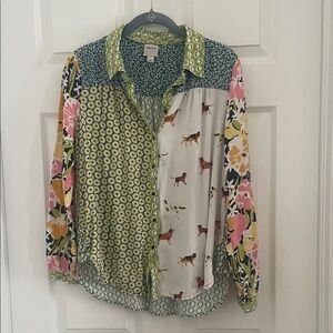 Maeve Multicolor Patterned Button Down Shirt